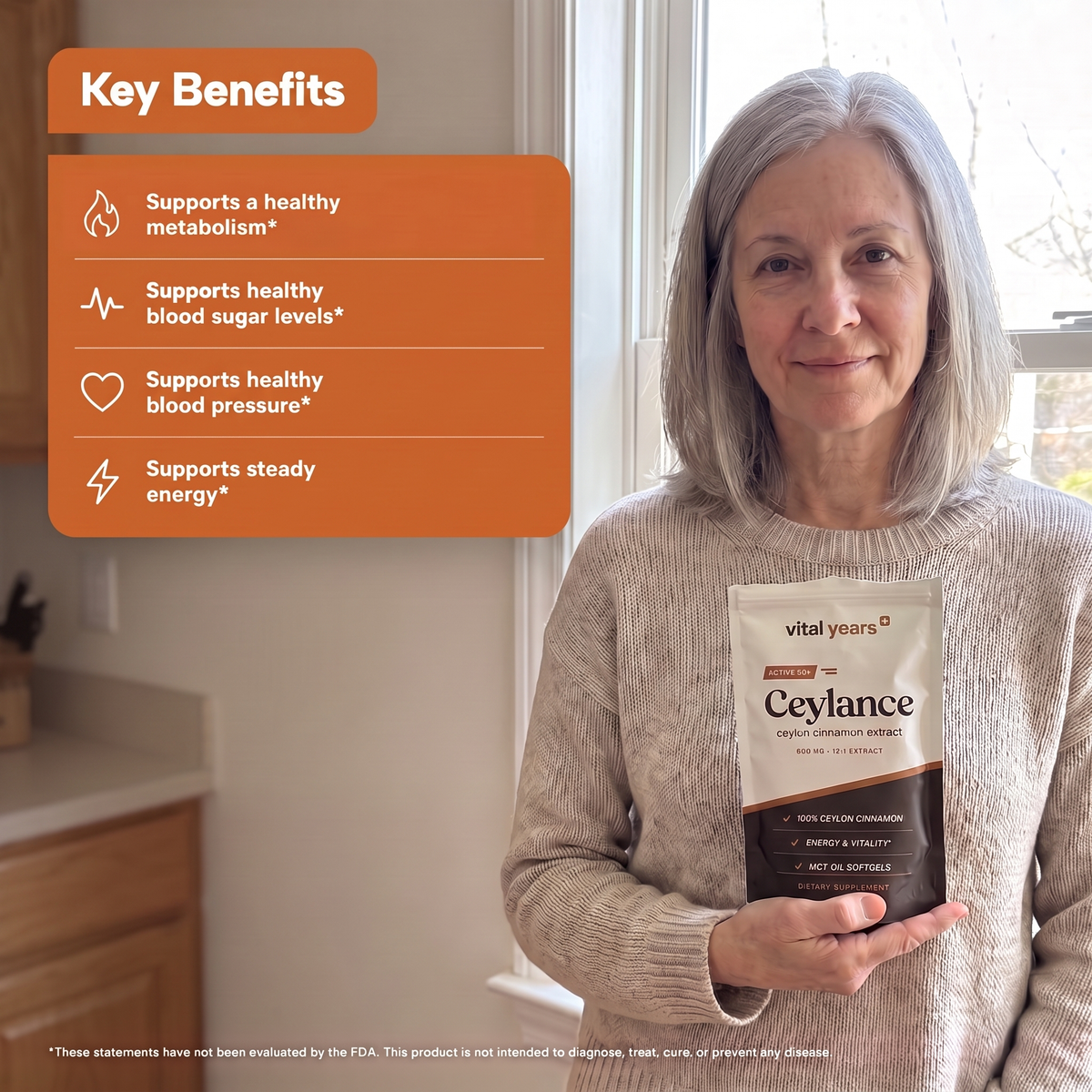 Key benefits of Ceylance: supports a healthy metabolism, blood sugar levels, blood pressure and steady energy