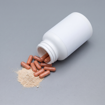 A typical skin supplement bottle
